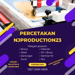Iklan sponsor; Percetakan Njproduction23 Pakis Magelang.