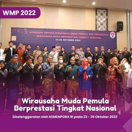 Alfath Flemmo dalam 47 finalis Wirausaha Muda Pemula Berprestasi Tingkat Nasional Kementerian Pemuda dan Olahraga Kemenpora RI 2022, Jakarta (23/10).
