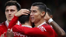 Cristiano Ronaldo mencetak gol ke-3 bagi United dalam laga melawan Sheriff (Foto Skysports). 