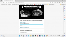 Penggalangan Dana Oleh ARMY dan #OrangBaik Melalui Platform Kitabisa.com (Dok. Pribadi/azzahrah)