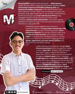 Maharsyalfath Maulasufa, mahasiswa Ilmu Komunikasi, BINUS University, penerima Beasiswa Pendidikan Indonesia (BPI) 2022/dokpri