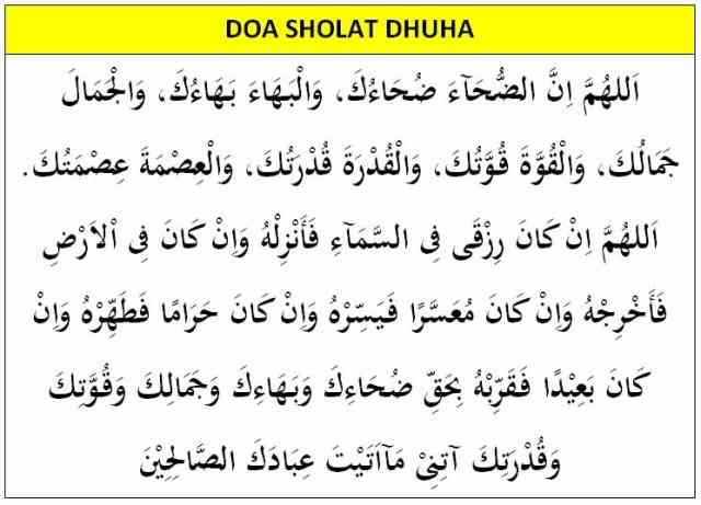 Bacaan doa Sholat Dhuha