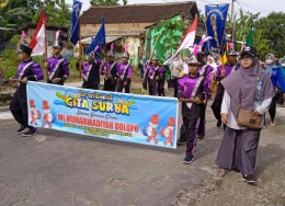 Grup drumband Gita Surya MI Muhammadiyah Dolopo (dokpri) 