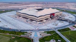 Gambar salah Stadion Al Bayt Al Khor, Qatar 2022 (Liputan6.com)