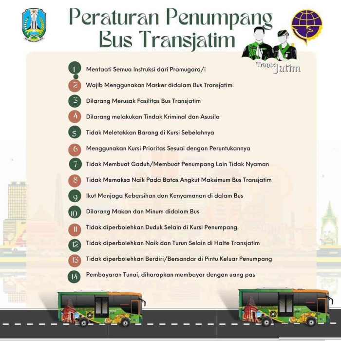 Aturan bus Trans Jatim. - Dok. Trans Jatim