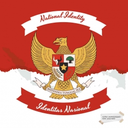 Burung Garuda sebagai lambang negara, dan merupakan salah satu identitas negara Indonesia