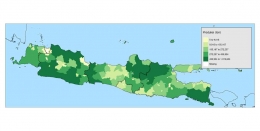Peta Tematik Produksi Padi Pulau Jawa tahun 2021