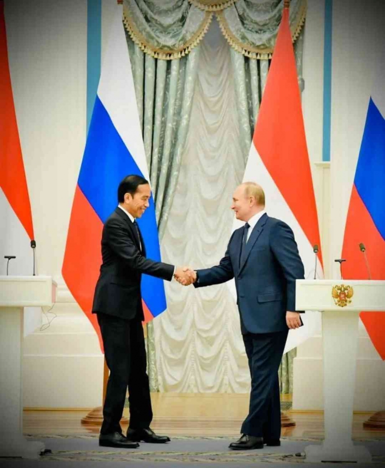 Presiden Joko Widodo saat bertemu Presiden Vladimir Putin di Istana Kremlin. (Foto: Instagram/@jokowi)
