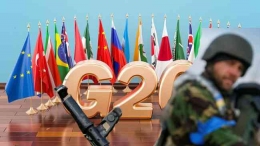 Ilustrasi gambar G20 dan pasukan Ukraina. Sumber CNNIndonesia.com diedit dan tambahkan oleh penulis