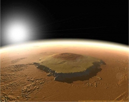 Olympus Mons (NASA/MOLA Science Team/ O. de Goursac, Adrian Lark via Space.com)