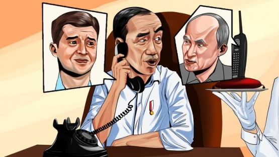 Ilustrasi Presiden Jokowi, Putin dan Zelensky. Sumber: CNBC Indonesia