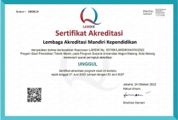 Serifikat Akreditasi S1 PSTM UM