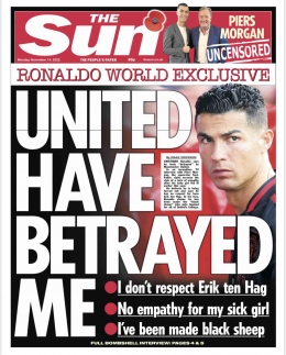 Cristiano Ronaldo, terlibat drama di Manchester United  (Thesun.co.uk)