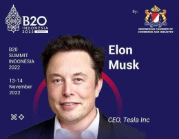 Elon Musk Yang Semula Jadi Pembiavara Pada B20 Indonesia 2022 | Sumber CNN Indonesia