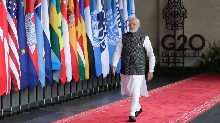 PM India Narendra Modi di KTT G20 Bali. Sumber: AP / www.moneycontrol.com