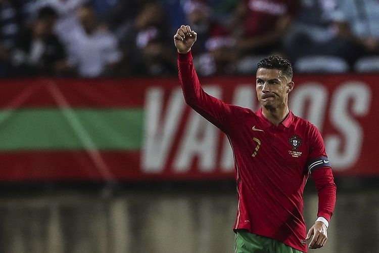 Kapten timnas Portugal, Cristiano Ronaldo: AFP/Carlos Costa via Kompas.com