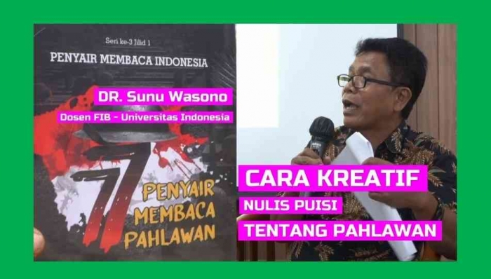 Sunu Wasono berbagi narasi puisi tentang pahlawan. Foto: Isson Khairul