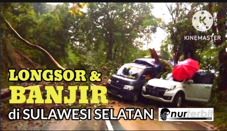 Longsor dan banjir di Sulsel (foto thumbnail channel YouTube Nur Terbit)