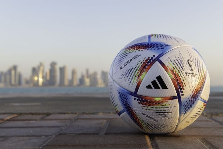 Bola Al Rihla yang akan dipakai di Piala Dunia Qatar 2022(MOHAMED ALI ABDELWAHID)