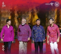 Para Pemimpin Negara yang hadir pada Konferensi Tingkat Tinggi (KTT G20) dengan memakai Batik yang Beragam Warna, Sumber : bicaraberita.com