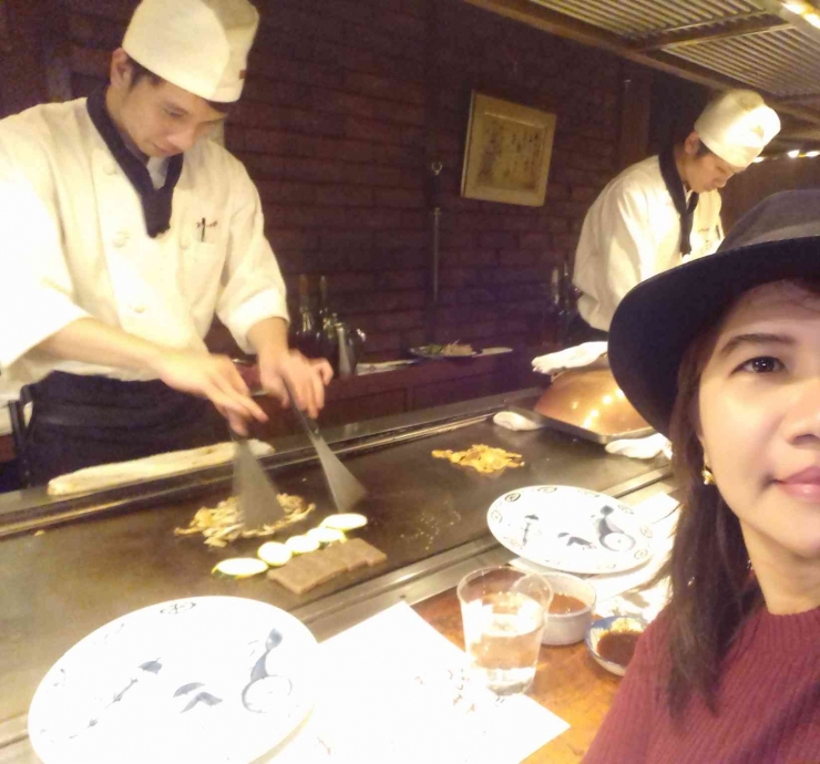 Koki memasak wagyu steik, Kobe-Japan (Dokpri)