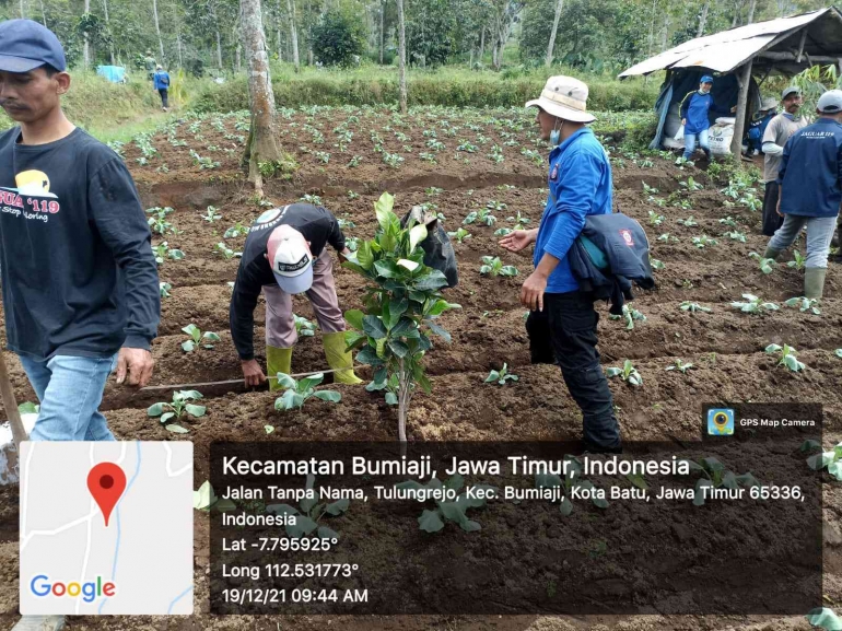 Team Based Project bersama warga kota Batu melakukan kegiatan pergerakan penghijauan satu nama satu pohon  yang berlokasi di Tulungrejo 