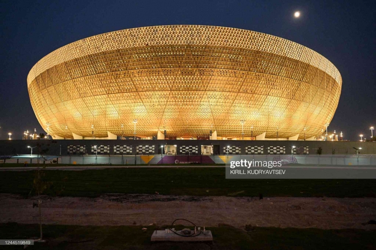 Stadion Lusail, yang menjadi stadion utama di Piala Dunia 2022. (Sumber: KIRILL KUDRYAVTSEV/AFP via Getty Images) 