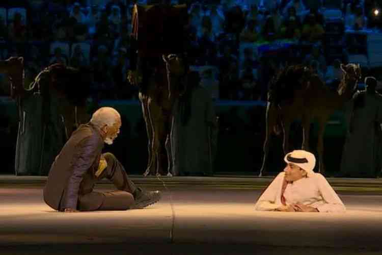 Momen Percakapan Morgan Freeman dan Ghanim Al-Muftah pada Opening Ceremony Piala Dunia Qatar 2022 - Sumber: kompas.com