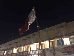 Bendera Qatar. (Foto: Dokumentasi Pribadi)