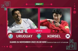 Piala Dunia 2022 Grup H: Uruguay vs Korea Selatan  ( dok: Bola.netImage caption)