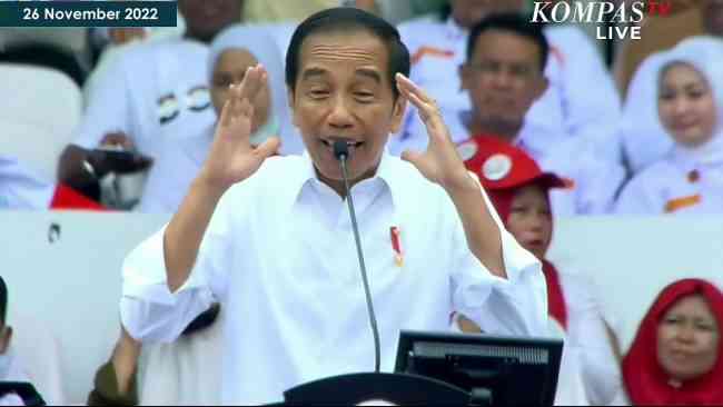 Presiden Jokowi saat menghadiri acara relawan di GBK | Foto: Kompas TV 