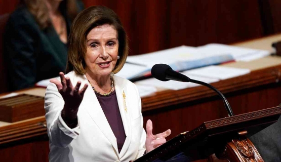 Nancy Pelosi speaks at the U.S. Capitol building, Capitol, Washington, United States, November 17, 2022 (AP Photo/Carolyn Kaster).