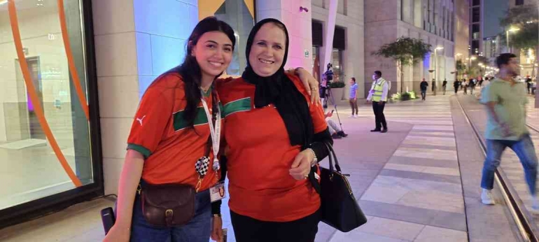 Soukaina salah satu suporter Maroko yang datang menonton piala dunia Qatar (Dokumen pribadi)