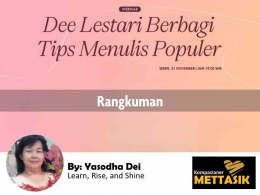 Dee Lestari Berbagi Tips Menulis Populer. (mettasik, dokpri)