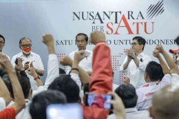 Joko Widodo pada acara Gerakan Nusantara Bersatu di Stadion Gelora Bung Karno, Jakarta, Sabtu (26/11/2022)(KOMPAS.com/KRISTIANTO PURNOMO)