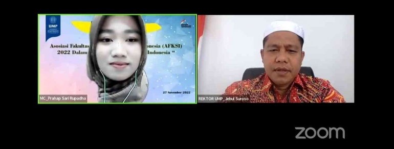 Sambutan oleh Rektor UMP Assoc Prof Jebul Suroso dalam webinar ‘Bulan Bakti Sosial bertajuk Penanganan Stunting di Indonesia’.