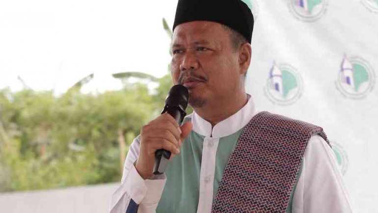 Kyai Fadil Madkhuri dalam sambutannya  (Dokpri)