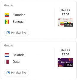 Jadwal laga pamungkas  piala dunia Qatar 2022, Sumber : Screnshot google.com/ FIFA Word Cup