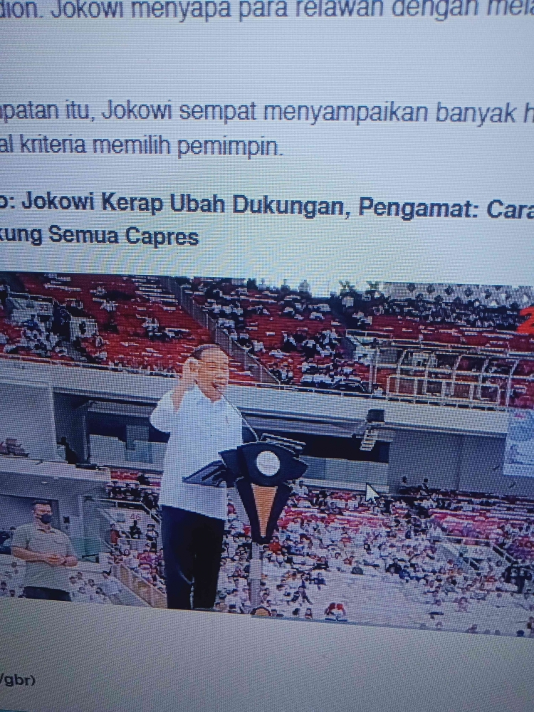 Pidato Jokowi Di GBK bersama Relawan (26/22/2024). Dok. Pribadi 