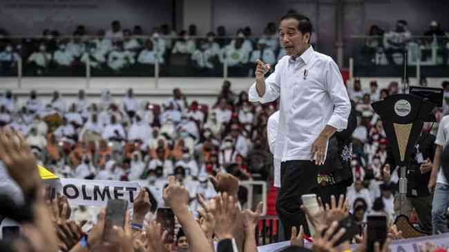 Presiden Jokowi Saat Hadiri Acara Gerakan Nusantara Bersatu di GBK, Foto Dok. Antara/Aprillio Akbar, Via  CNN Indonesia
