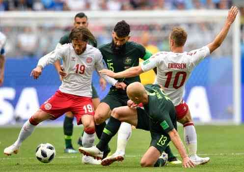 Duel Australia vs Denmark di Piala Dunia 2018/ foto: denverpost.com