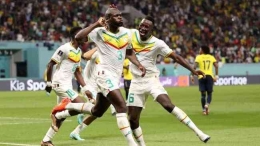 Timnas Senegal lolos ke 16 Besar mendampingi Belanda, setelah mampu menekuk Ekuador pada matcday ke 3 di Grup A, Sumber: Sport.detik.com