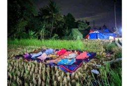 Suasana tidur relawan RCTA di pengungsian (Dok. RCTA)
