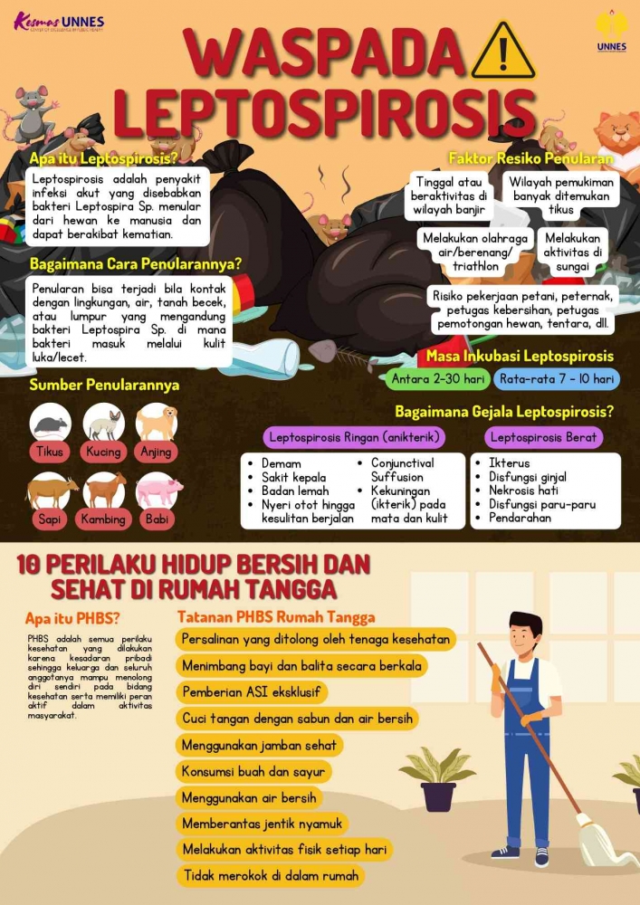 Leaflet Waspada Leptospirosis dan 10 Tatanan PHBS di Rumah Tangga. Dokpri