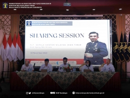 Sharing Session oleh Plt. Kakanwil Kemenkumham Jatim, Anak Agung Gde Krisna, Rabu siang (30/11). Dok. Humas BHP Surabaya