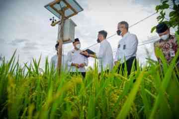 Panel udara, salah satu alat digital farming yang dimiliki Paguyuban Petani Al Barokah, berfungsi mengukur kualitas udara. Sumber: antaranews.com
