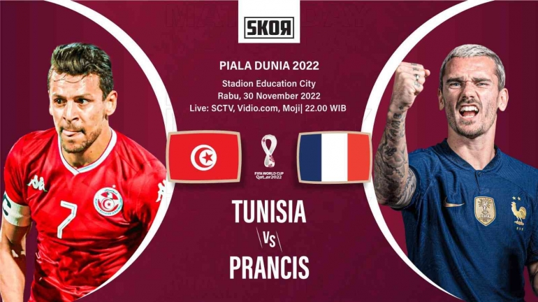 Tunisia Menang 1-0 atas Prancis, (Dok/Skor.id)