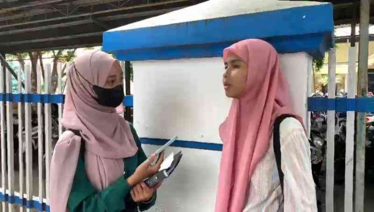 Dokumentasi: Narasumber 2, Mahasiswi dari Universitas Wiranegara, Kota Pasuruan. (dokpri)