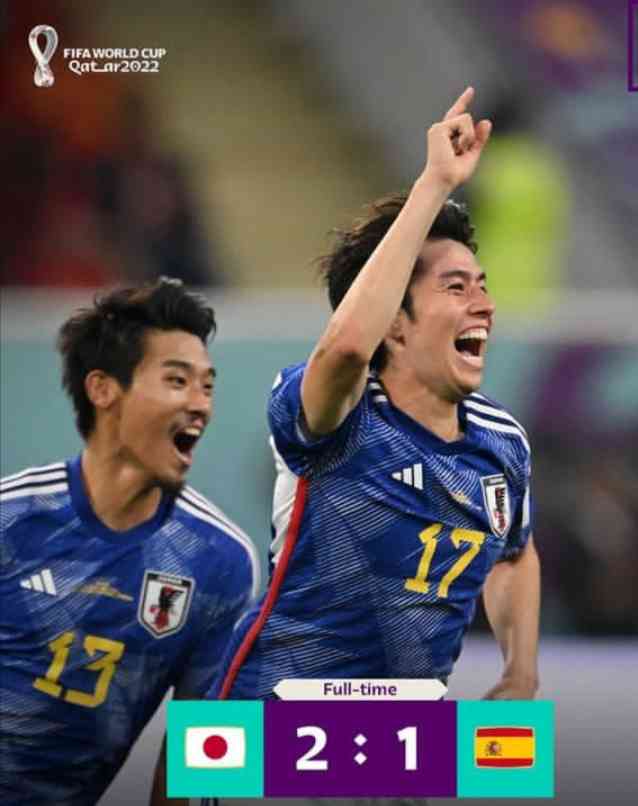 Hasil akhir Jepang 2-1 Spanyol/ Instagram @fifaworldcup