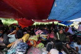 Para pengungsi korban gempa Cianjur (Sumber: kompas.com)